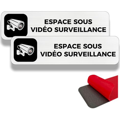 Panneau de Caméra, Panneaux de Propriété Privée, 19×5 cm, Alarme de Sécurité, Intérieur/Extérieur, en Aluminium, Avec Autocollant (Vidéo Surveillance) (1/5)