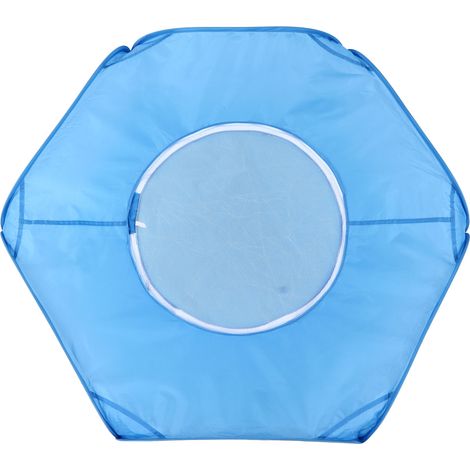 Enclos transparent aéré pour animaux portable, parc de jeu pliable pour petits animaux, tente de sport pour animaux intérieur/extérieur (Bleu ciel avec couvercle - sac en tissu) (1/5)
