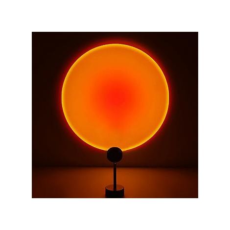 Lampe de bureau LED à projection arc-en-ciel avec coucher de soleil, décoration intérieure, veilleuse USB, neuve (rouge coucher de soleil)