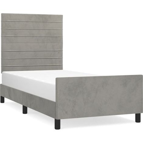 Maison Exclusive - Giroletto senza Materasso Grigio Chiaro 80x200 cm Velluto (1/5)