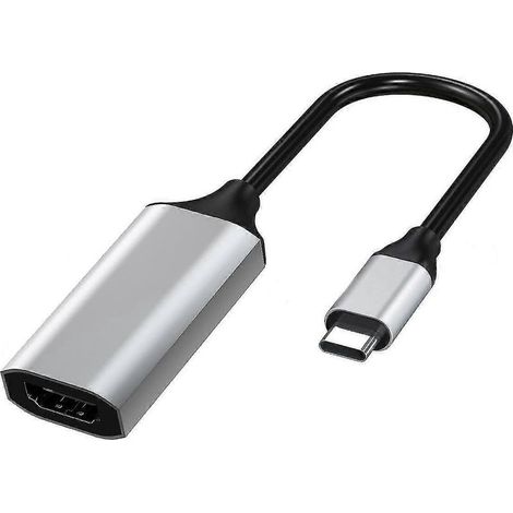 USB-C-zu-HDMI-4K-30Hz-Kabel, kompatibel mit MacBook und anderen Laptops (silber) (1/5)