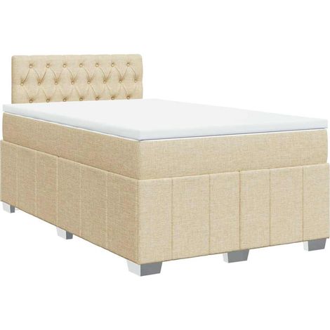 Boxspringbett mit Matratze Creme 120x200 cm Stoff vidaXL (1/5)
