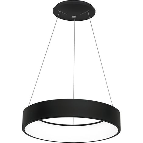 CHOPIN - Sospensione tonda LED 60W 6580lm 3000K IP20 in metallo nero - Rossini Group - Lampada a sospensione per interni dal design moderno