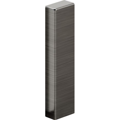 Ilcom terminale  esterno sinistro FCEL per battiscopa in acciaio FC 100mm x 17mm x 10mm  - Nero satinato