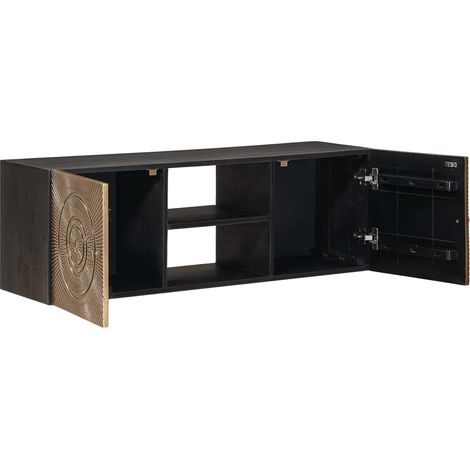 Mobile TV Armadietto TV Mobile Porta TV con lo scaffale con porta Ottone 105 x 30 x 35 cm (1/5)