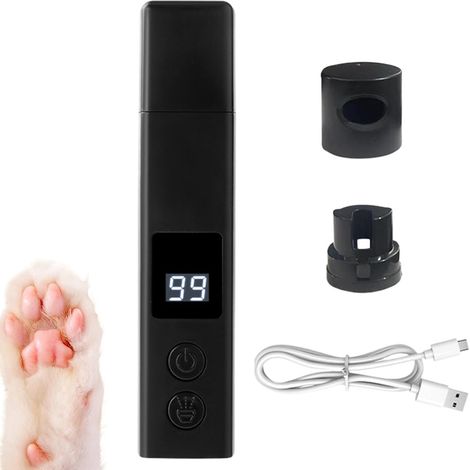 Coupe-Ongles pour Chien, broyeur à Ongles pour Animaux de Compagnie - Coupe-Ongles électrique Rechargeable pour Chat Lime à Ongles pour Chien, broyeur à Silencieux avec Couvercle (1/5)