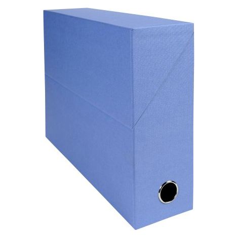 Boîte de classement carton toilé Exacompta dos 12 cm bleue - Lot de 5