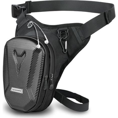 Sacoche de Jambe Moto, Sac de Jambe Tactique, Leg Bag en Coque EVA, Multifontion Moto Poche Jambe, Imperméable, avec Sangle de Jambe Amovible, pour Cyclisme, Course, Randonnée (1/5)