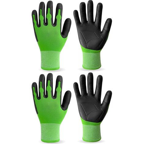 Guantes de jardinería para hombre y mujer, nuevos y duraderos, recubiertos de TPE para jardín, trabajos de protección en interiores y exteriores, 2 pares (1/5)