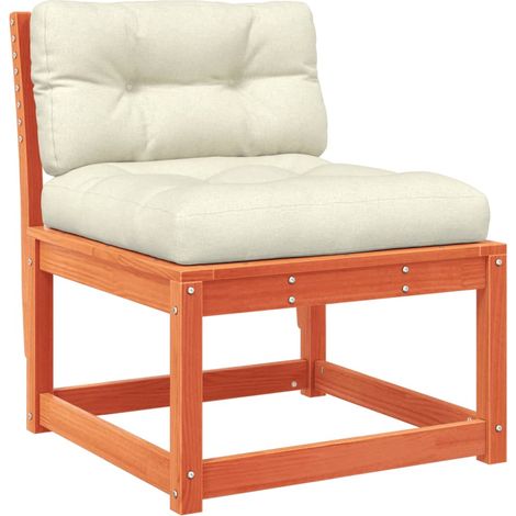 Maison Exclusive - Gartensofa mit Kissen Wachsbraun Massivholz Ki
