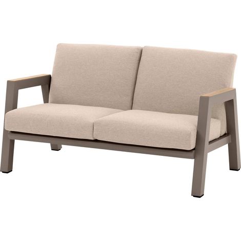 Gartensofa Axiome praline &amp beige 2-Sitzer aus Aluminium und Polyester - Hespéride