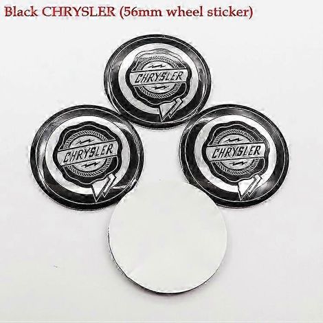 Lot de 4 enjoliveurs de roue Chrysler (54 mm, 56 mm, 60 mm et 64 mm) avec logo, autocollants et accessoires de décoration. (1/5)