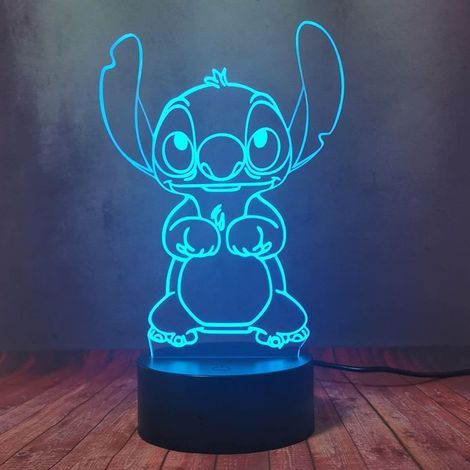 LED night light cartoon Anime Stitch Puppy Doll Creative 3D Table Lamp Flash Lava Lights Baby Sleep Lighting Home Bedroom Art Decor Child Birthday Gift