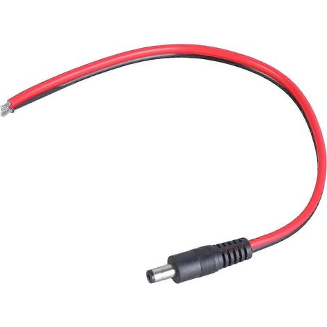 Câble d'alimentation mâle DC5521, 5,5 x 2,1 mm, extrémité ouverte, compatible avec les rubans LED et les caméras de sécurité, calibre 14 AWG, multicolore. (1/5)