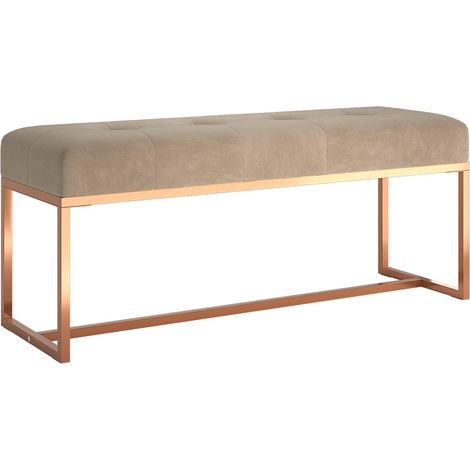 vidaXL Bench Beige 110x36x45 cm Velvet