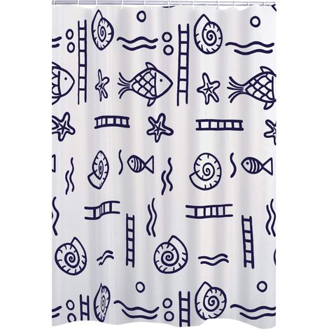 RIDDER Neptune 461130-350 - Tenda da doccia in tessuto, 120 x 200 cm, colore: Blu (1/5)