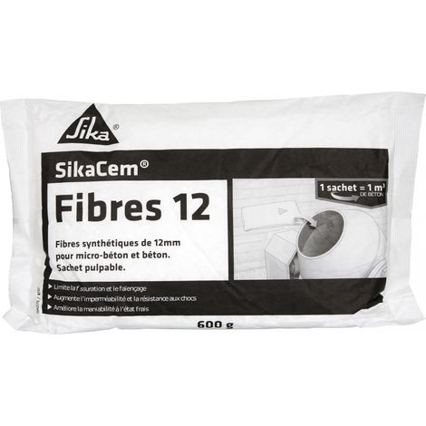 Fibres structurelles micro-synthétiques SIKA SikaCem Fibre 12 - 600g