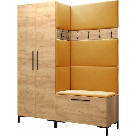 Conjunto para recibidor Nomal I, Manila 32, 196x158x44cm, Aglomerado laminado, Tapiz, Montada en la pared, Colocada