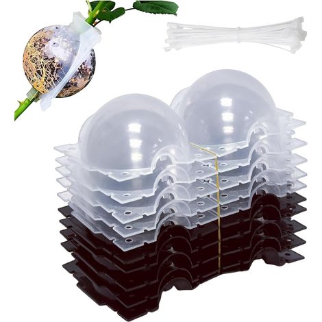 10PCS - Boule De Marcottage - Godet De Repiquage - Serre Pour Semis Transparente - Kit Germination Intérieur Extérieur - Vert - 8x8cm