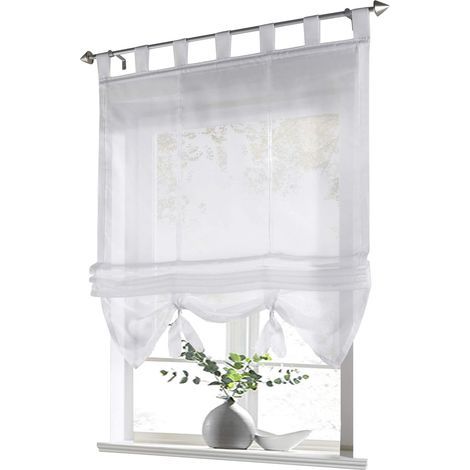 Store bateau transparent 100% polyester – Dimensions LxH 60 x 155 cm – Suspension à boucles – Circulation d'air agréable (1/5)