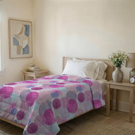 Couvre-lit matelassé d’été Ligne Basic en Microfibre Douce imprimée – Couette Printemps-été mi-Saison – Soffioni, 1 Place et demie 200x240 cm (1/5)