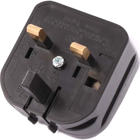 AC 250 V 13 UK-Stecker EU-Buchse, abgesicherter Netzanschlussadapter noir (1/5)