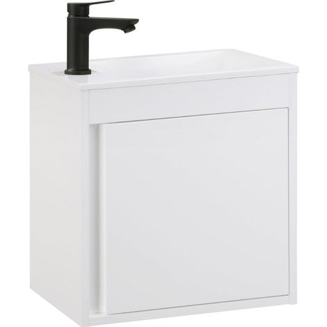 Kometmöbel Waschbecken mit Unterschrank 50cm hängend Gäste-WC Waschtisch 50 cm (Weiß 50cm, Ohne Wasserhahn) (1/5)