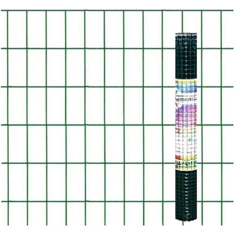 Rotolo rete elettrosaldata zincata e plastificata - 5 metri - maglia 12,5x12,5 mm - Altezza: 1,00 m