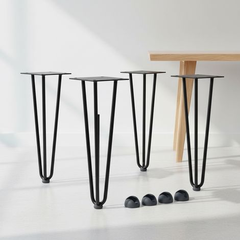 Melko 4 Stück Haarnadelbeine 45CM Hairpin Leg Schwarz Tischbein Tischuntergestell