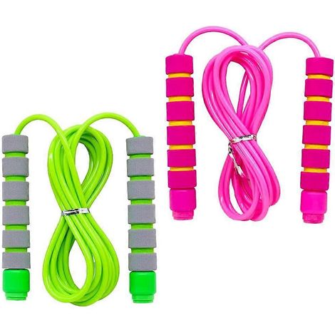Corde à sauter souple et ajustable avec poignées en mousse hypoallergénique pour enfants, étudiants et adultes. Corde à sauter de fitness pour l'extérieur. Idéale comme cadeau d'invité. (1/5)