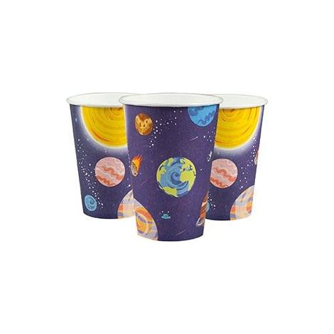 Bicchieri di carta ARPEX Galaxy - 8 pezzi - Compleanno per bambini