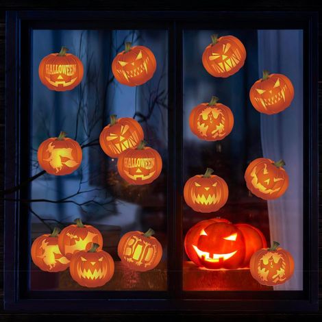 Halloween-Fensteraufkleber, Halloween-Wandaufkleber, Kürbis-Wandaufkleber, Halloween-Party-Wandaufkleber, Halloween-Wandaufkleber für Türspiegel, abnehmbare Halloween-Aufkleber-Dekoration (1/5)