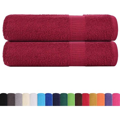 Serviettes de bain FROGN 2 pcs bordeaux 100x150cm 360 g/m²