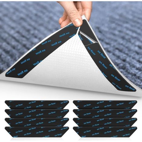 Bardusch-8 rug grippers antidérapants lavables, anti-recourbement, pour parquet, marbre, carrelage – réutilisables (1/5)