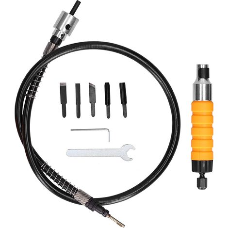 Elektrischer Holzmeißel, Schnitzwerkzeug, elektrischer Holzbearbeitungsmeißel mit flexiblem Schaft, Schnitzmesser-Set (1/5)