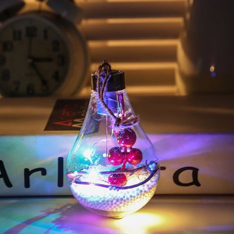 Guirlande Lumineuse Noël - Boule Décorative Transparente LED avec Batterie Pile Bouton - Pour Intérieur Extérieur Fêtes Mariages - 1 Pièce (1/5)
