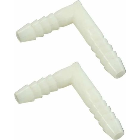 2x Raccord de tuyau coudé en L angle à 90° Connecteur Jonction Adaptateur Durite Tube Pulvérisation Tondeuse Tracteur Universel, diamètre embouts 6mm
