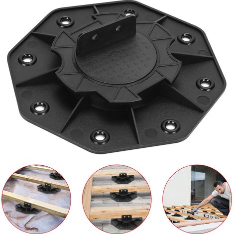 SWANEW Base di appoggio per terrazzo regolabile con piedistallo di livellamento cuscinetto base base per legno WPC 18-30 mm 30 pezzi (1/5)