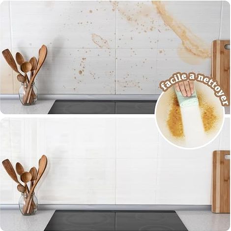 Sticker per piastrelle, paraschizzi adesivo per cucina, staccare e incollare, impermeabile adatto alla decorazione di piastrelle per cucina e bagno, verde salvia motivo vintage (1/4)