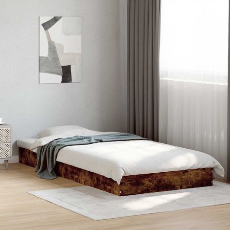 Estructura de cama de suelo Roble Ahumado 80 x 200 cm