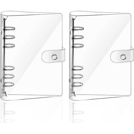 Dailygoods Set di 2 raccoglitori ad anelli formato A6, trasparenti e impermeabili, con chiusura a scatto. (1/5)