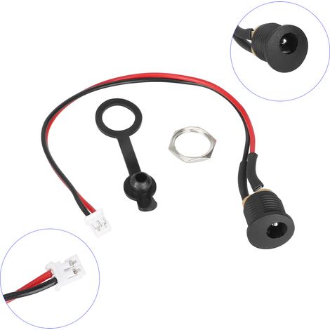 Power connector for DC 2.1 charging port, panel mount, with 2-pin connector XH 2.54 mm (1/4)