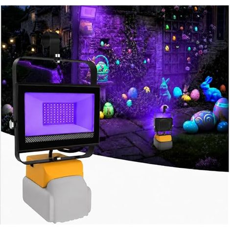 Black Light 18V 395nm Portable Construction Lamp Type C USB Fluorescent Easter Halloween Body Painting Make-up (1/5)