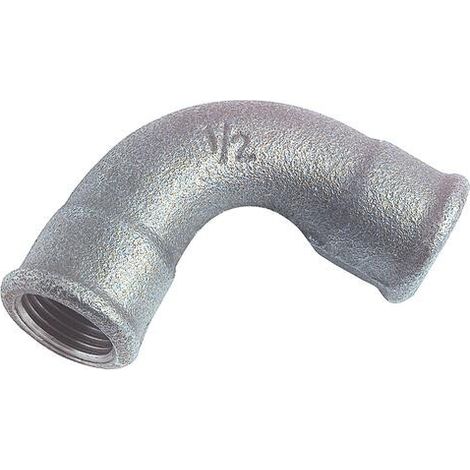 COUDE EGAL FONTE GALVANISEE GRAND RAYON 90° DOUBLE FEMELLE N° 2