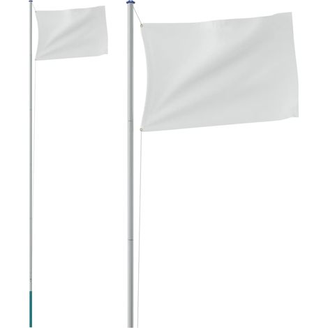 vidaXL Mât de drapeau sectionnel Argenté 6,08 m Aluminium