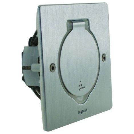 Legrand Celiane LEG92110 Kit Bodensteckdose, einfach, Edelstahl, IP44 (französische Steckdose)