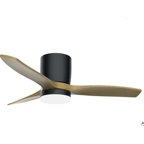 Ventilador techo Matipa con luz CCT regulable y mando Ø107 3 aspas DC Negro