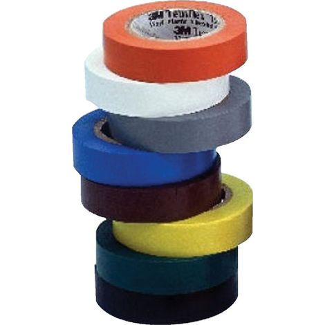 Ruban adhésif PVC pour cable électrique - L 15mm - Long 10m jaune