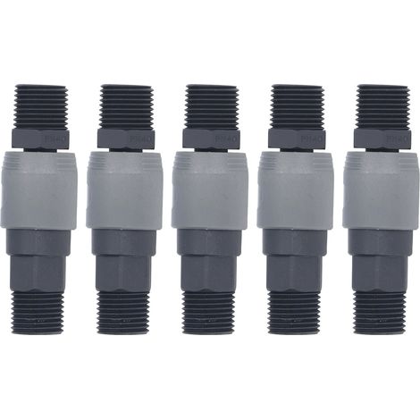 Raccord rapide auto-bloquant type C 5 pièces, connecteur flexible pour machines et équipements électroniques (SM+PM-40), compatible tuyauterie industrielle. (1/5)