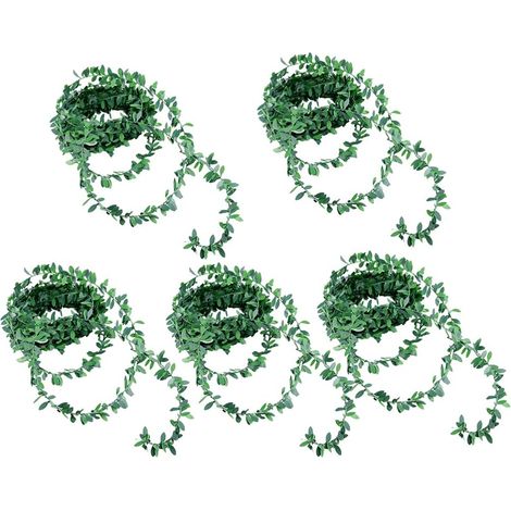 Guirlande Apparence Réaliste Verte 7,5m de Vigne Artificielle 5pcs en PVC et Fil de Fer pour Décoration de Banquet et Décoration Familiale (1/5)